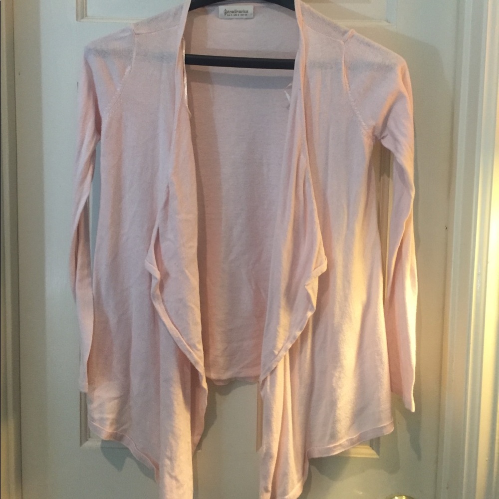 Stradivarius Baby Pink Asymmetric Falls Cardigans